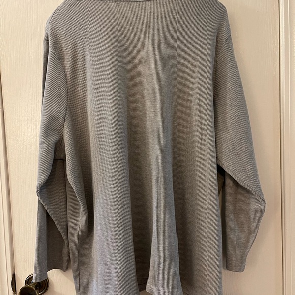 Woman Within Light Gray Embroidered Long Sleeve Tee - Picture 2 of 2